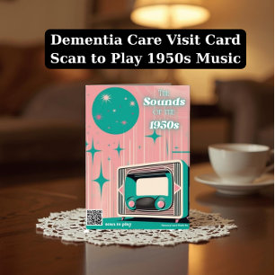 Dementia Memory Care Gift   1950s Music Playlist Postcard