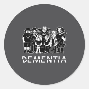 Dementia New Black _1  Classic Round Sticker