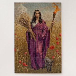 Demeter’s Silent Harvest – A Mournful Portrait Jigsaw Puzzle