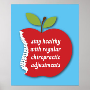 Demeurez en santé (Apple) Poster chiropratique 20"