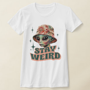 Demeurez un T-shirt femme Cravate-teinture Alien é