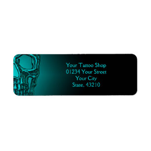 Demi-crâne gothique Tête Turquoise de tatouage ver