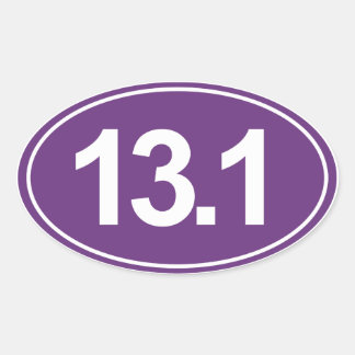 Demi-Marathon 13,1 Miles Sticker Oval (Violet)