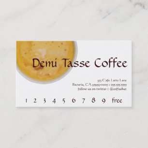Demi Tasse Coffee Drink Loyalty / Punch Card