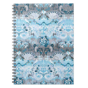 Demiboy Dragon Damask - Stylish Pride Flag Colours Notebook