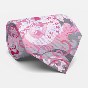 Demigirl Dragon Damask - Stylish Pride Flag Colour Tie