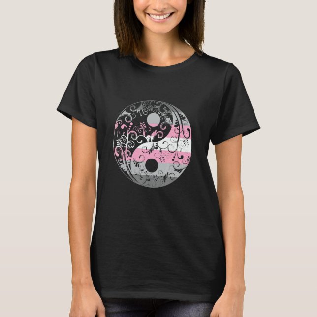 Demigirl Flag Yin Yang LGBTQ Demigirl Pride Demi G T-Shirt (Front)