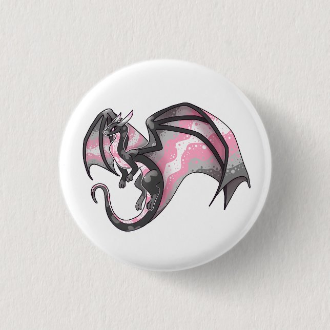 Demigirl Pride Dragon 1 Inch Round Button (Front)