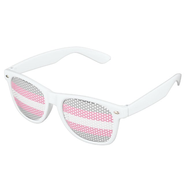 Demigirl Pride Flag Retro Sunglasses (Angled)