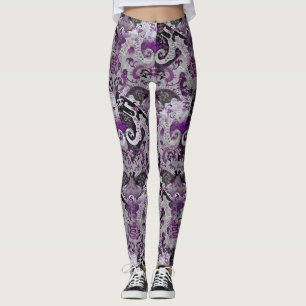 Demisexual Dragon Damask - Pride Flag Colours Leggings