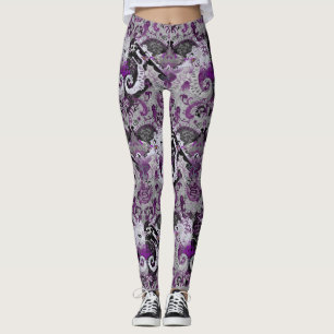 Demisexual Dragon Damask - Pride Flag Colours Leggings