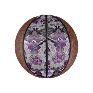 Demisexual Dragon Damask - Pride Flag Colours Mini Basketball