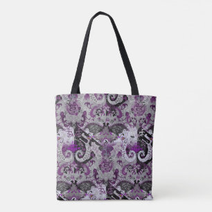 Demisexual Dragon Damask - Pride Flag Colours Tote Bag