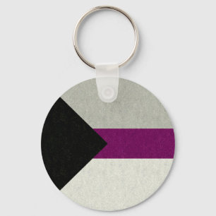 Demisexual Pride Flag Coloured Background Design Keychain