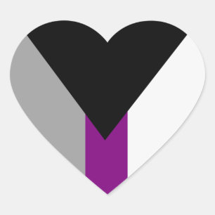 Demisexual Pride Flag Heart Sticker