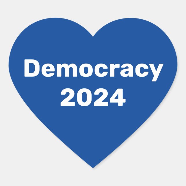Democracy 2024 Presidential Election Heart Sticker (Front)