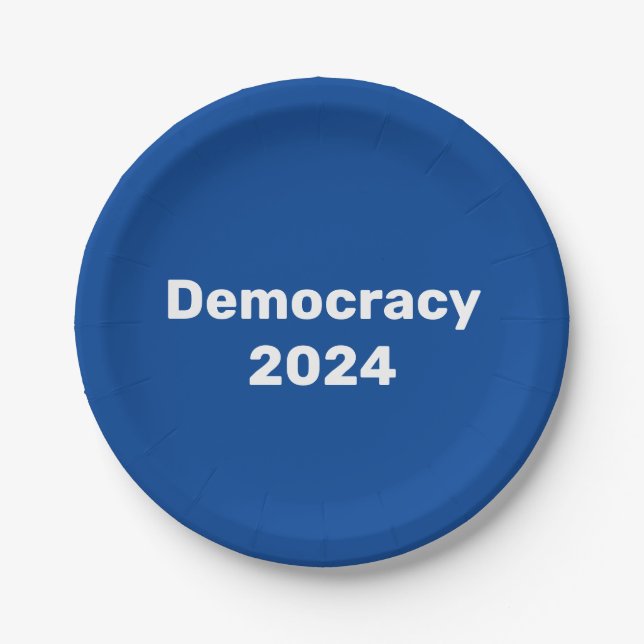 Democracy 2024 Presidential Election Paper Plate (Front)