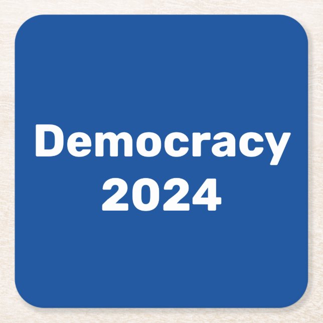 Democracy 2024 Presidential Election Square Paper Coaster (Front)