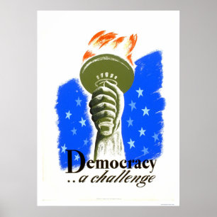 Democracy A Challenge 1940 WPA Poster