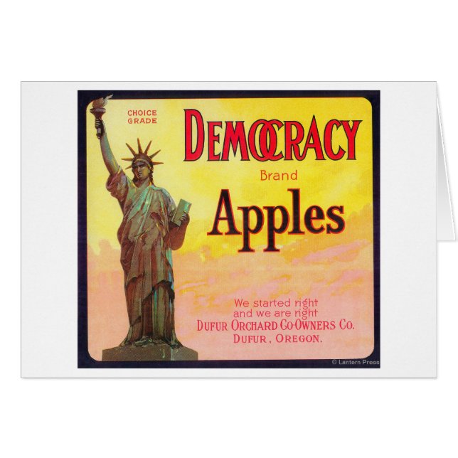 Democracy Apple Crate LabelDufur, OR (Front Horizontal)