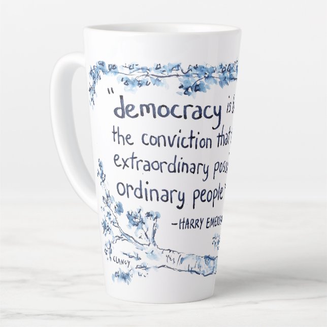 Democracy For People latte mug (Left Angle)