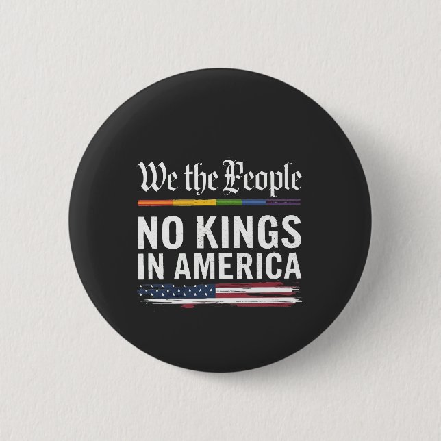 Democracy Has no King Librety Status USA  2 Inch Round Button (Front)