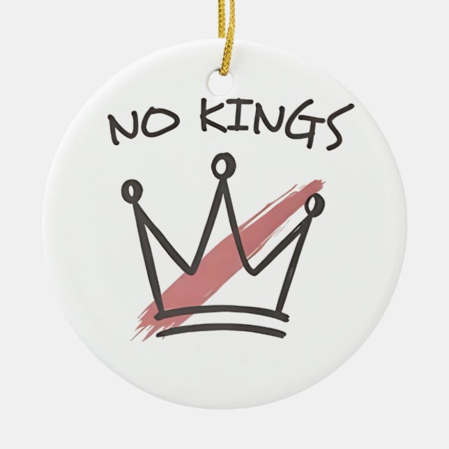 Democracy Has no King Librety Status USA  Ceramic Ornament (Front)