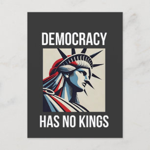 Democracy Has no King Librety Status USA  Holiday Postcard
