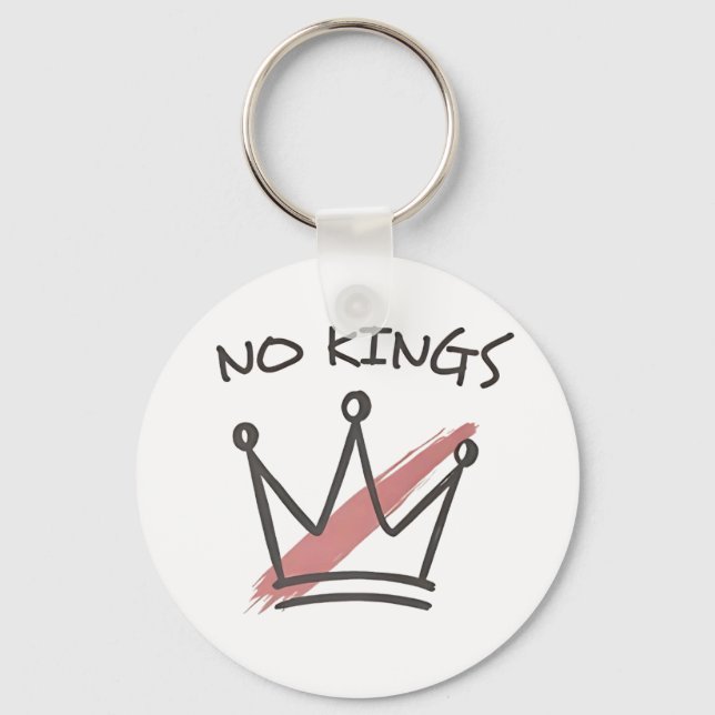 Democracy Has no King Librety Status USA  Keychain (Front)