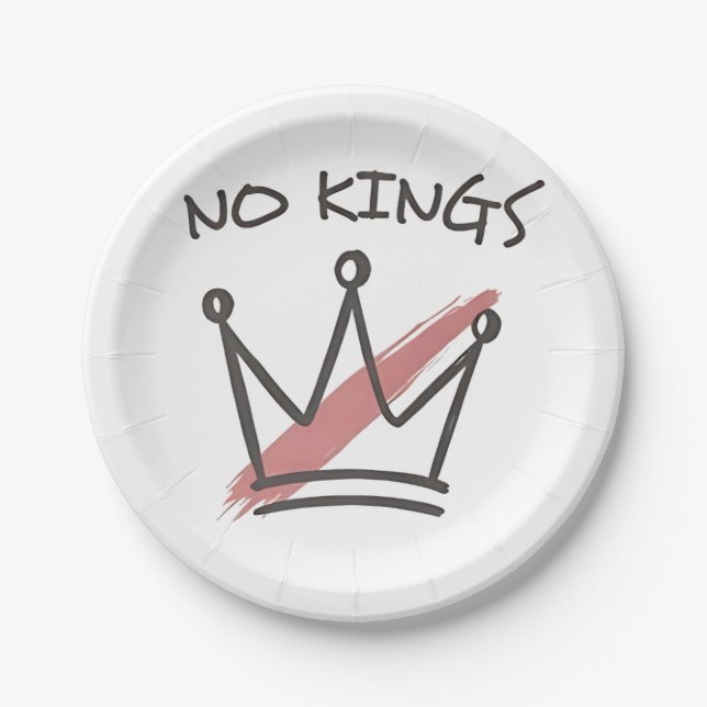 Democracy Has no King Librety Status USA  Paper Plate (Front)