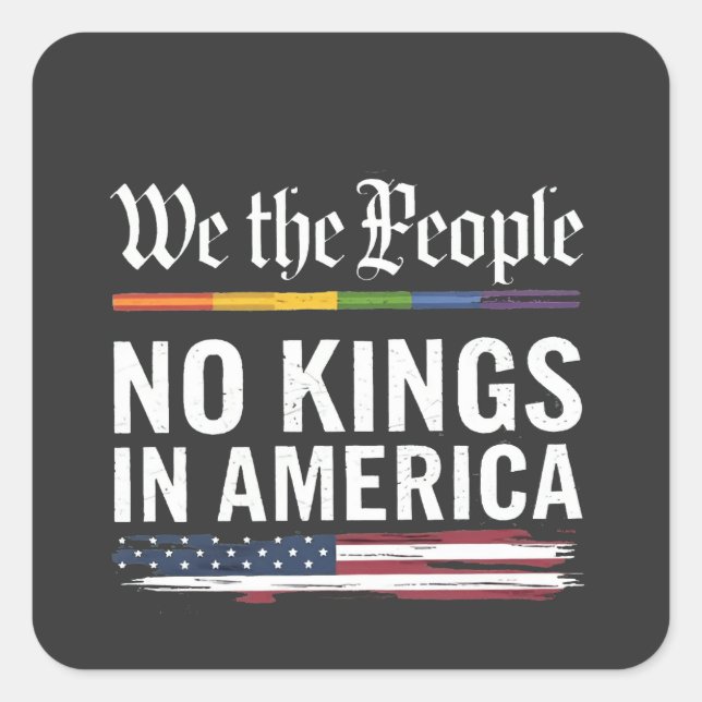 Democracy Has no King Librety Status USA  Square Sticker (Front)
