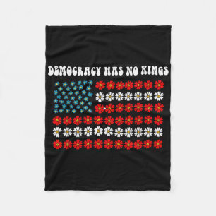 Democracy Has No Kings America Flag Design Fleece Blanket