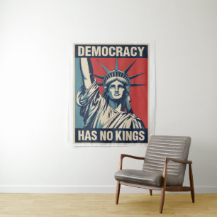 Democracy Has No Kings Protest Sign: Statue of Lib Tapestry
