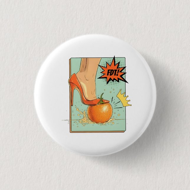 Democracy Has No Kings USA American Protest  1 Inch Round Button (Front)