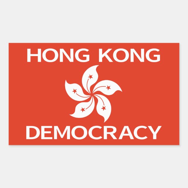 Democracy Hong Kong Flag Sticker (Front)