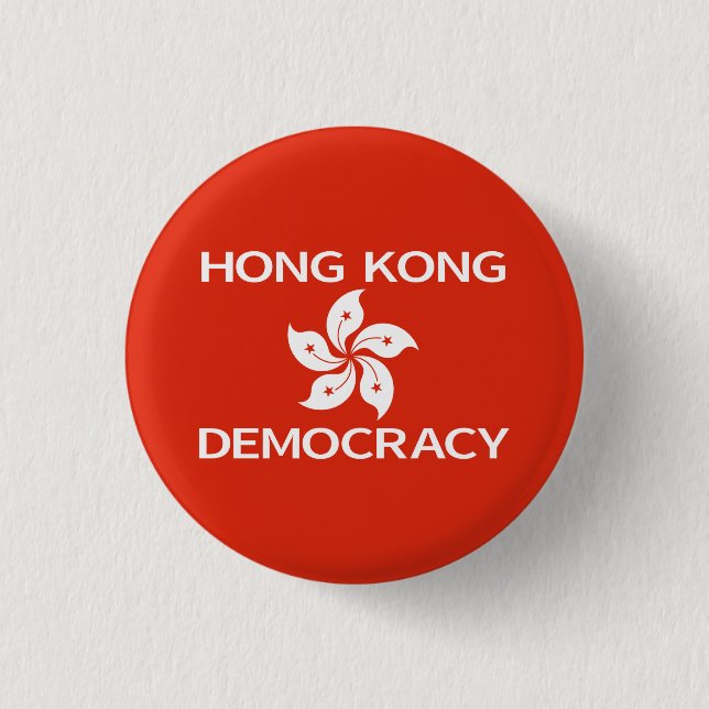 Democracy Hong Kong Orchid Flag 1 Inch Round Button (Front)