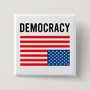 Democracy In Distress 2 Inch Square Button