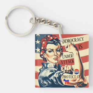 Democracy/ Protect It Keychain