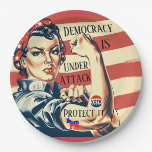 Democracy/ Protect It Paper Plate