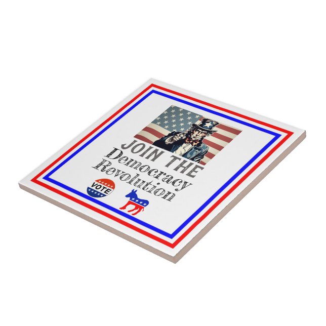 Democracy Revolution Ceramic Tile (Side)