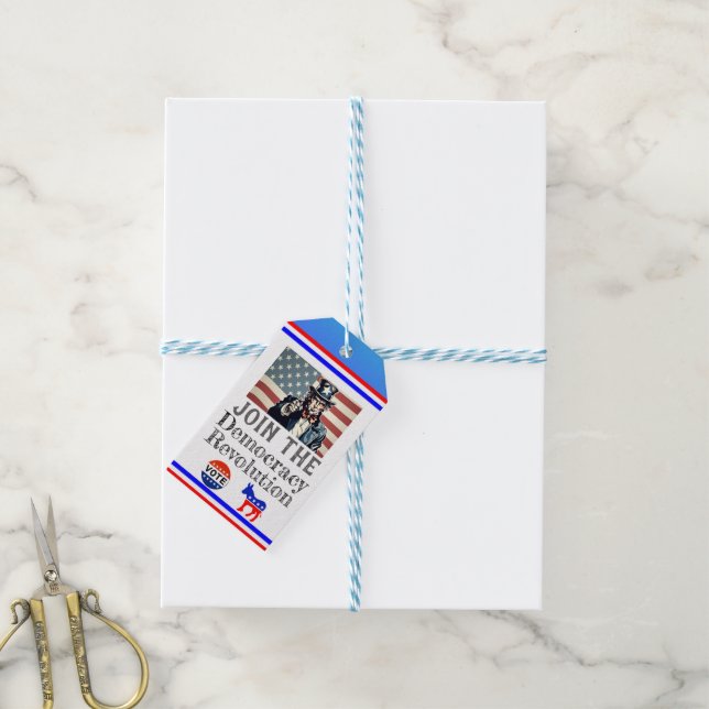 Democracy Revolution Gift Tag (With Twine)