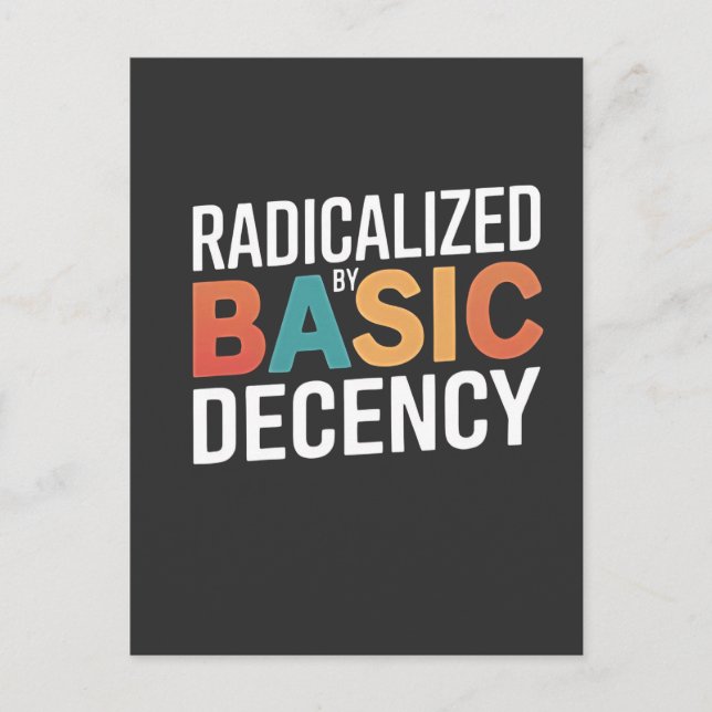 Democracy Social Radicalized By Basic Decency Invitation Postcard (Front)