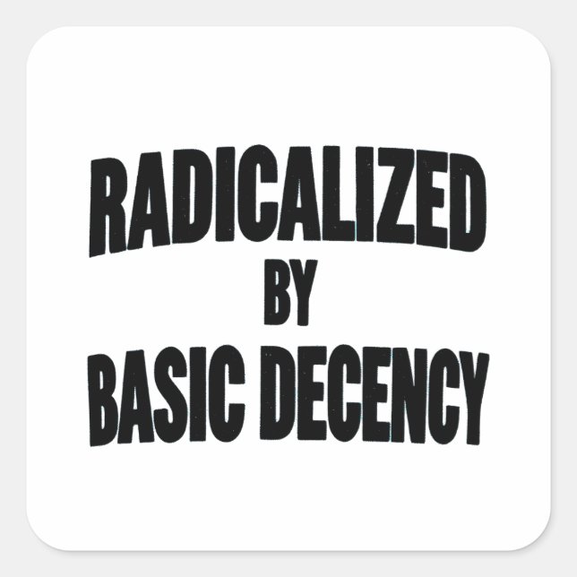 Democracy Social Radicalized By Basic Decency   Square Sticker (Front)