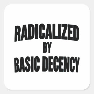 Democracy Social Radicalized By Basic Decency Square Sticker