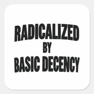 Democracy Social Radicalized By Basic Decency   Square Sticker