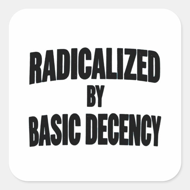Democracy Social Radicalized By Basic Decency   Square Sticker (Front)