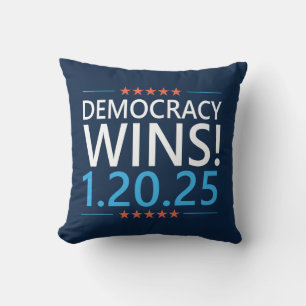 Democracy Wins Kamala Harris 1.20.25 Throw Pillow