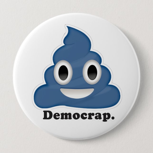 Democrap Emoji 4 Inch Round Button (Front)