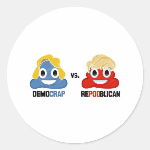 Democrap vs. Repooblican Classic Round Sticker