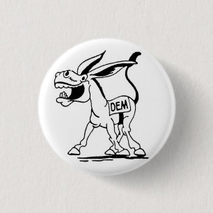 democrat 1 inch round button